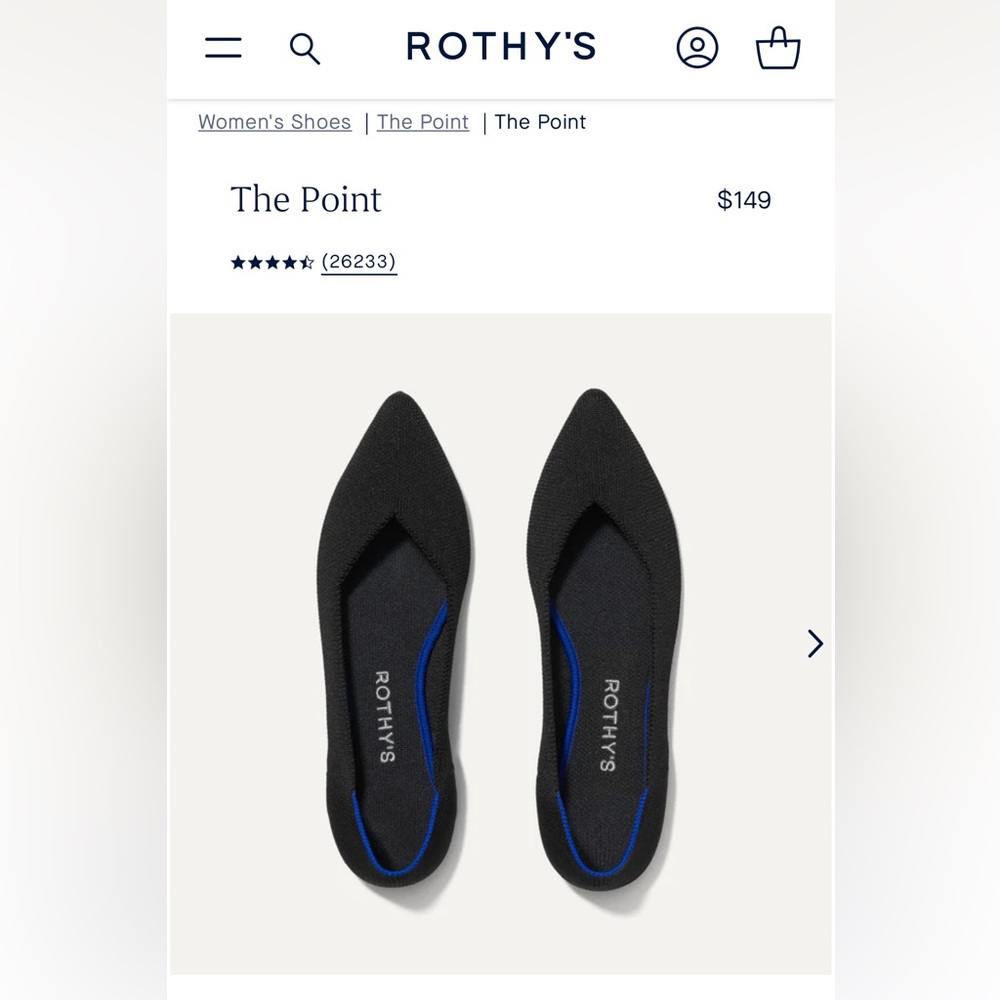 Brand new Rothy’s ‘The Point’ flats Size 9.5!